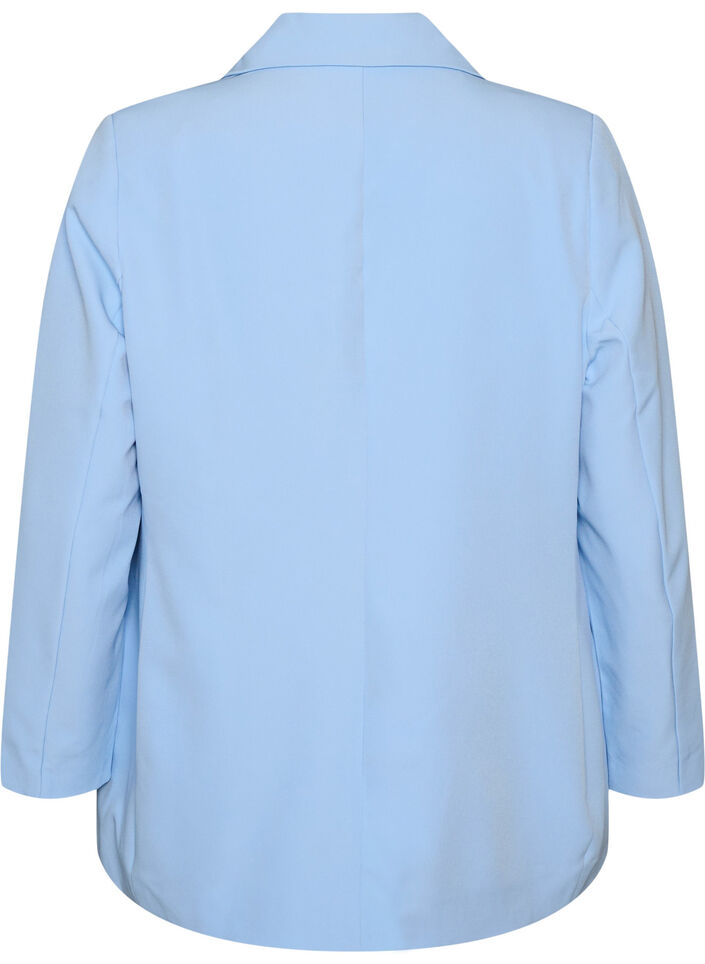 Klassisk blazer med kn&auml;ppning, Bl&aring;, Packshot image number 1