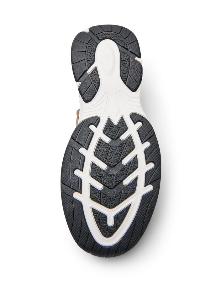 Stretchstickade sneakers med glittertr&aring;d, Brun, Packshot image number 4