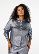 Kort jeansjacka med silverfärg, Gun Silver, Model image number 0