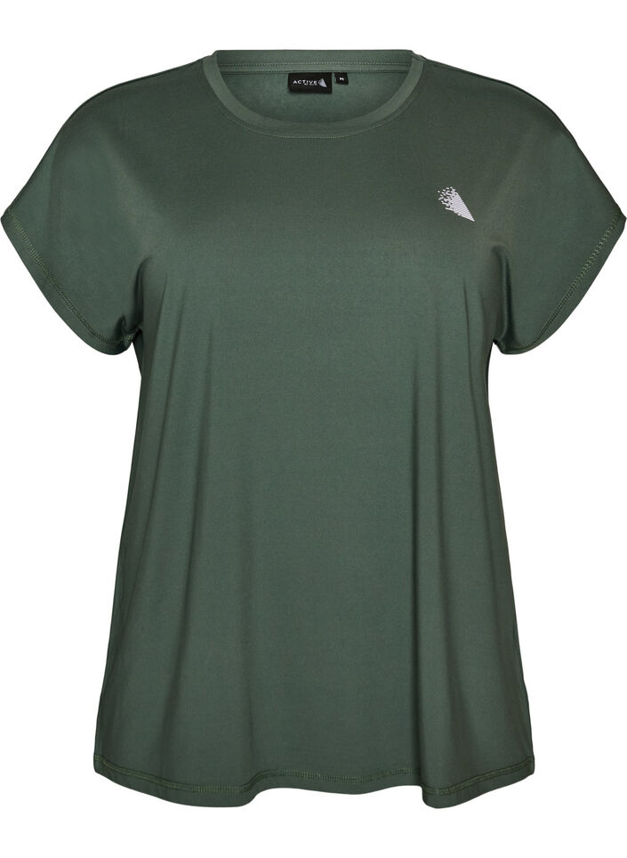 Enf&auml;rgad tr&auml;nings-T-shirt, Gr&ouml;n, Packshot image number 0