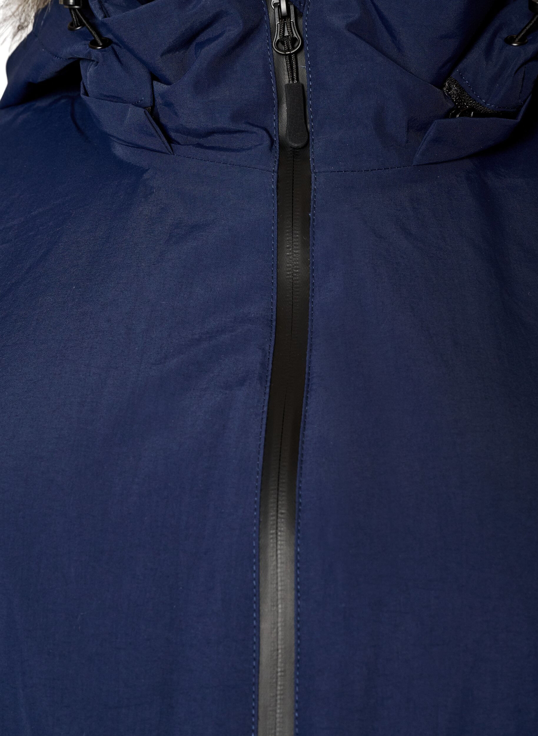 ZizziVattent&auml;t parkas med huva, Bl&aring;, Packshot image number 2