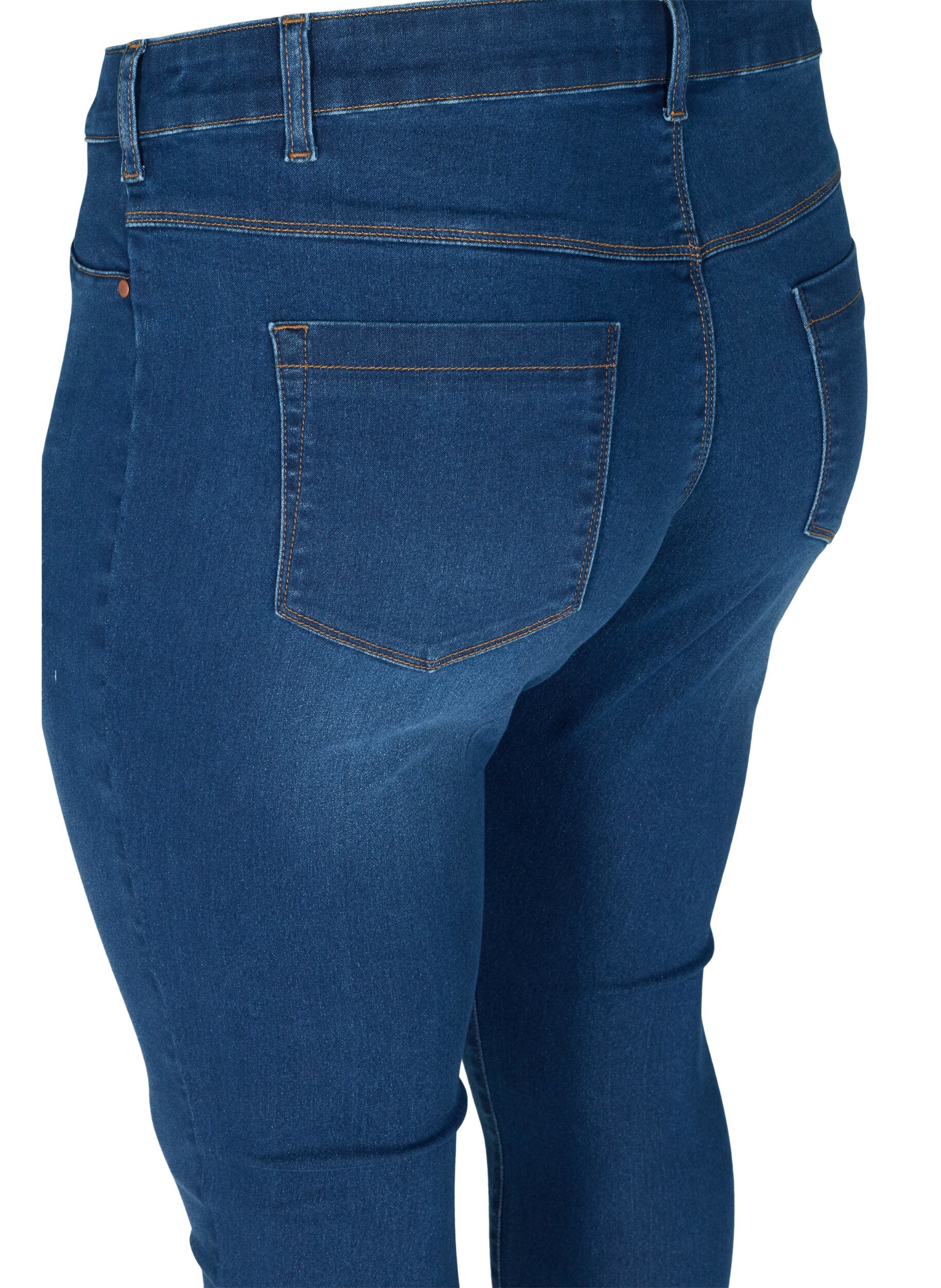 Zizzi Jeggings i bomullsmix, Blue denim, Packshot image number 3