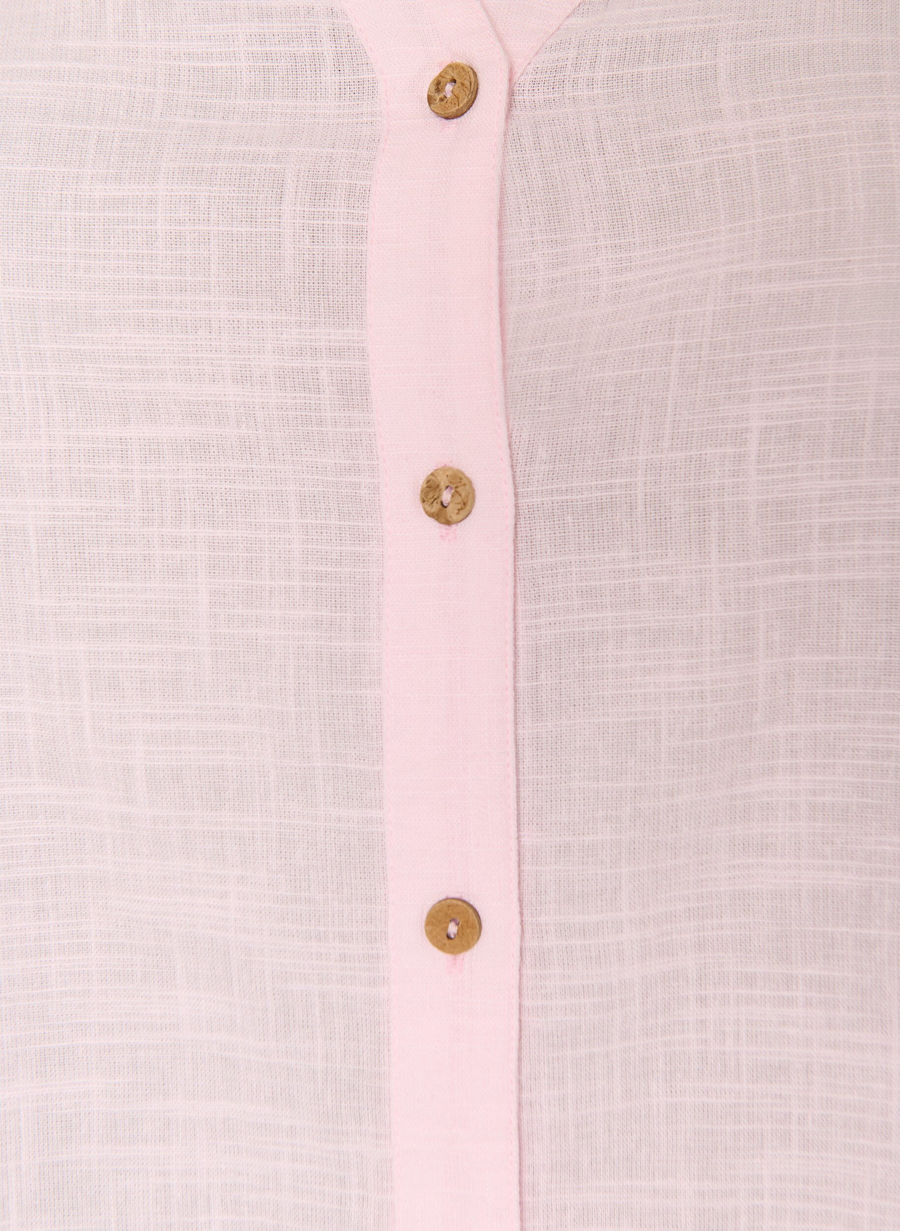 ZizziBomullsblus med v-ringning, Rosa, Packshot image number 2