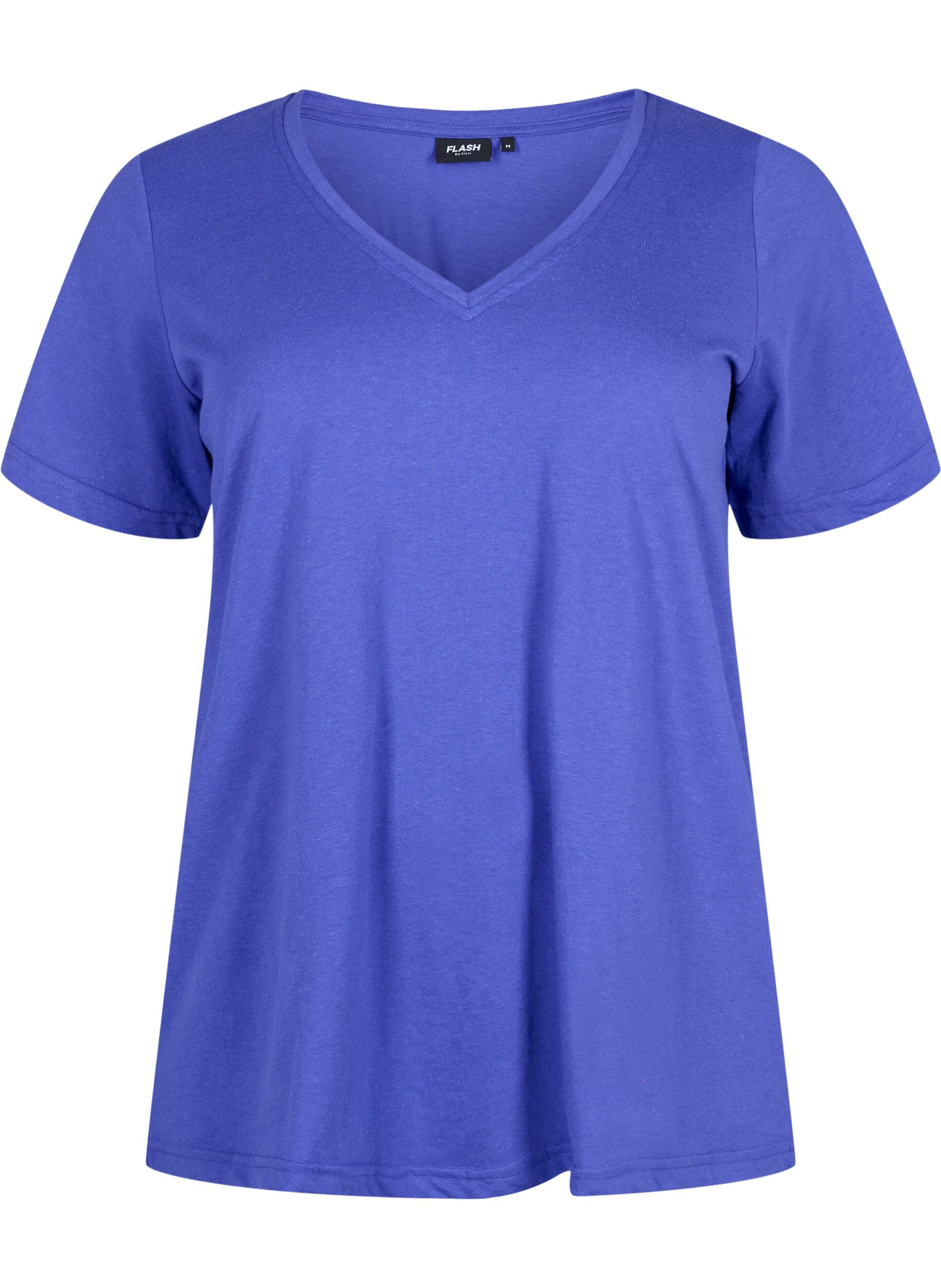 Zizzi FLASH - T-shirt med v-ringning, Royal Blue, Packshot image number 0