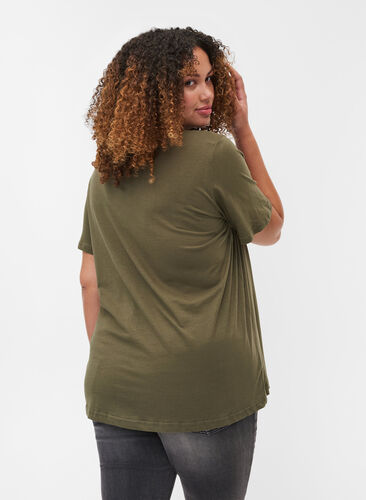 T-shirt i bomull med tryck, Ivy Green/Unique, Model image number 1