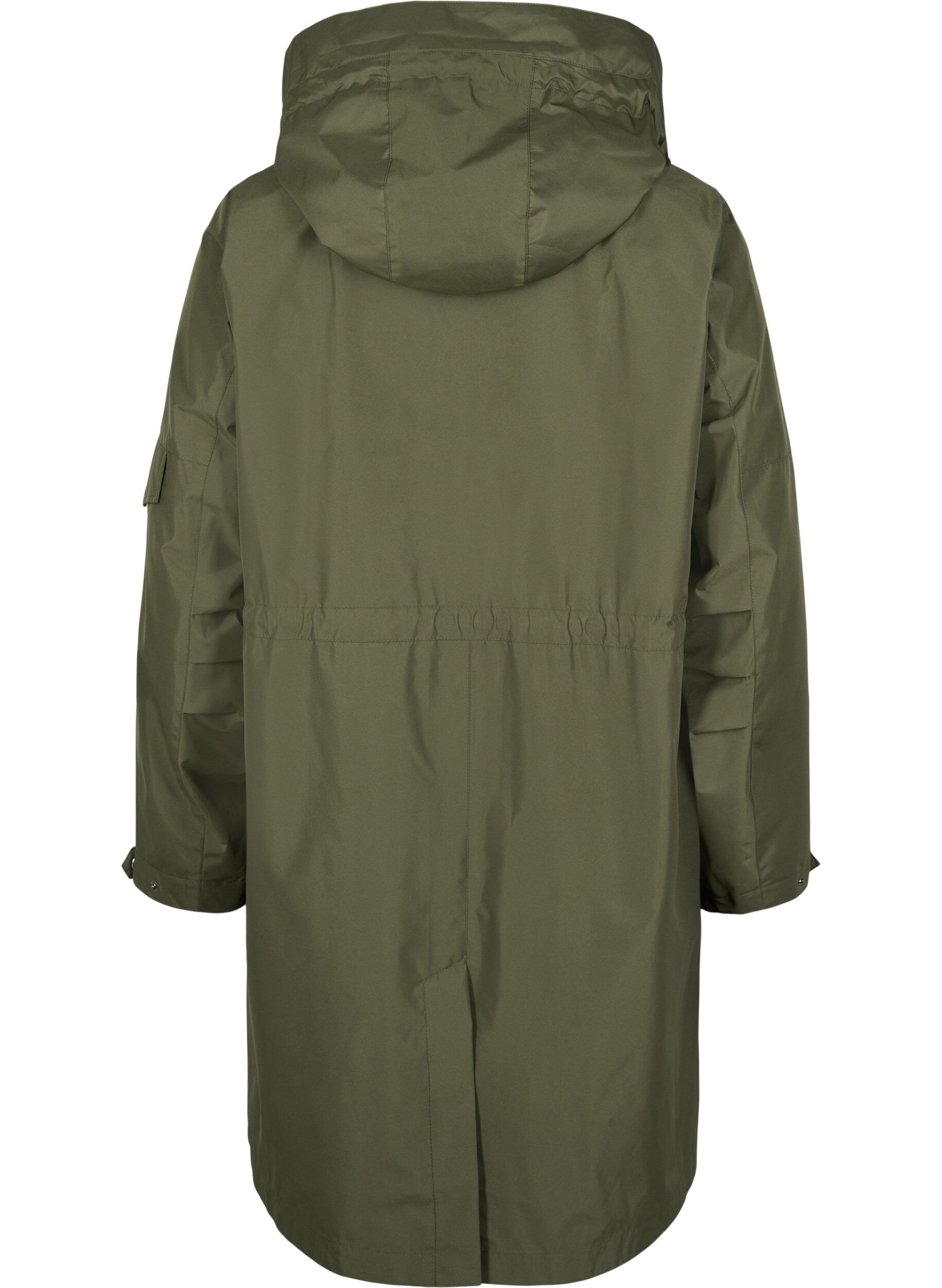 Zizzi Vattent&auml;t parka med avtagbar huva, Forest Night, Packshot image number 1