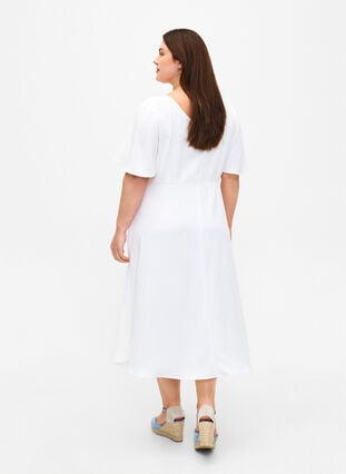 Festklänning med empiresnitt, Bright White, Model image number 1
