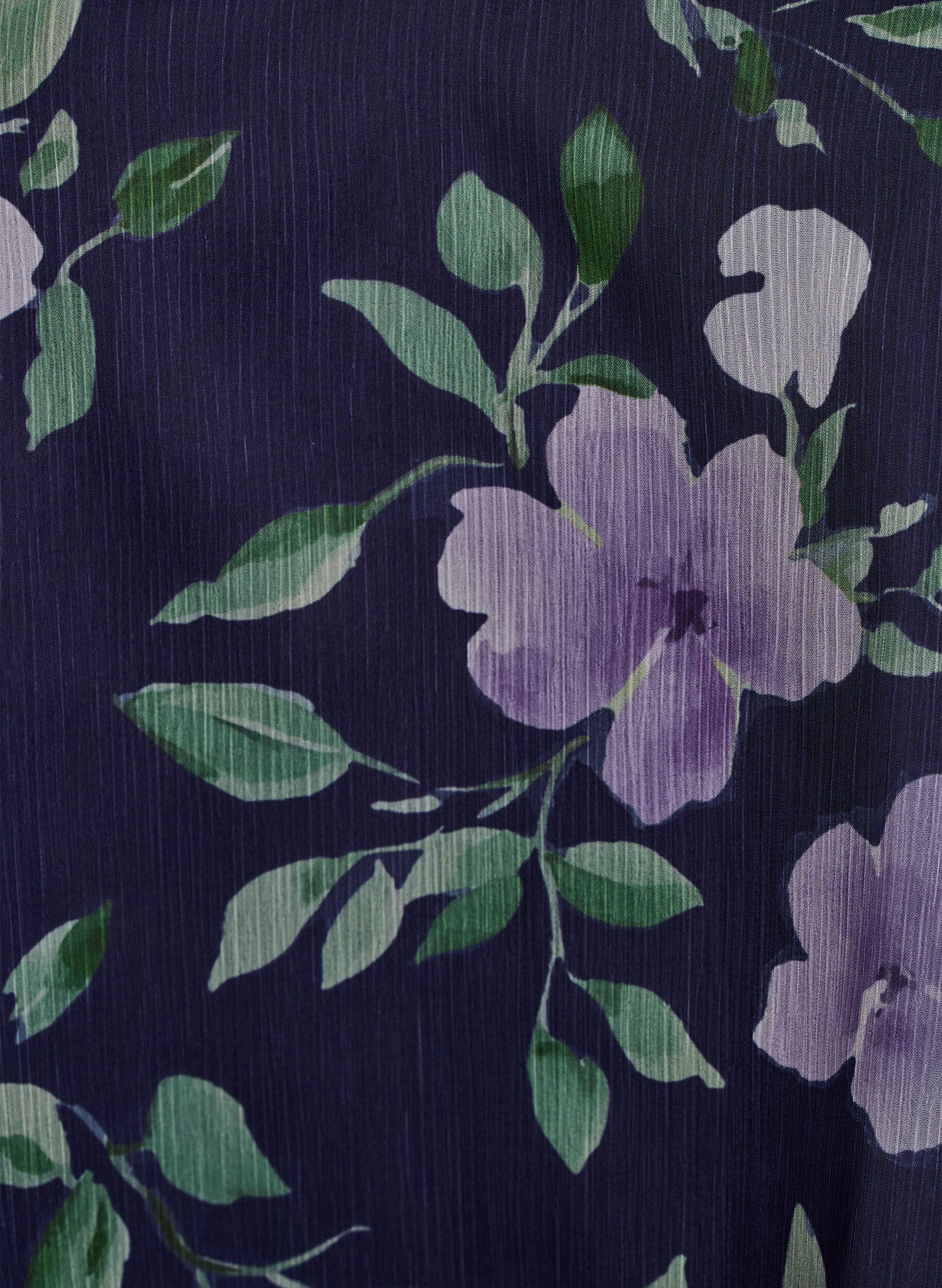 ZizziChiffongblus med blommigt tryck och l&aring;nga &auml;rmar, Bl&aring;, Packshot image number 2