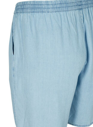 Shorts med lös passform och fickor, Light blue denim, Packshot image number 3