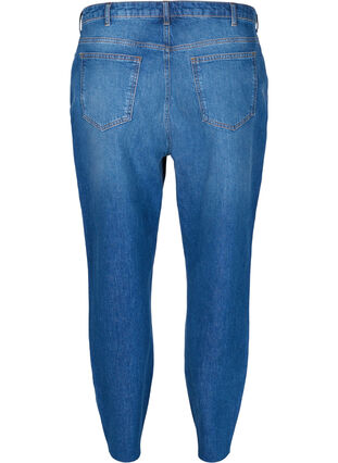 Croppade mom fit Mille jeans med lös passform, Blue denim, Packshot image number 1