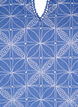 Blus med korta ärmar och broderat mönster, Blå, Packshot image number 2