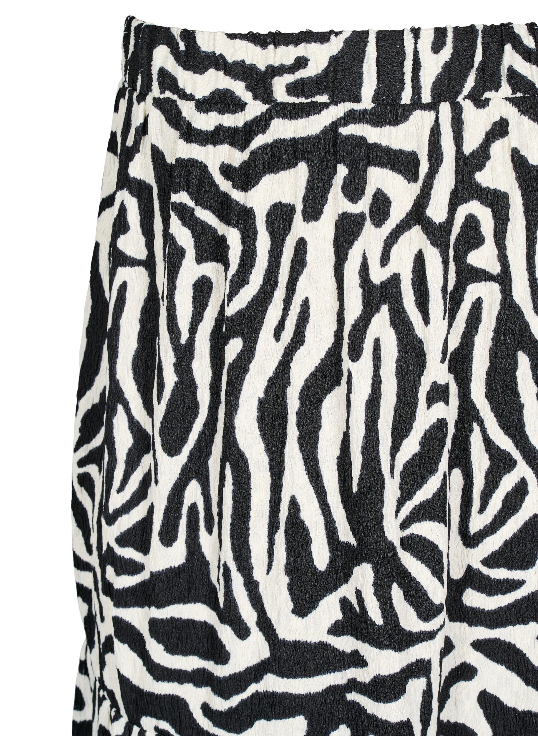 Zizzi L&aring;ng kjol med zebram&ouml;nster, Black w. White Zebra, Packshot image number 2