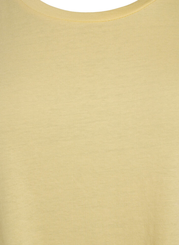 Kort&auml;rmad t-shirt i bomullsmix, Gul, Packshot image number 2
