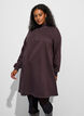 Sweatshirtkl&auml;nning med h&ouml;g ribbad krage och dragkedja, Brun, Model image number 0