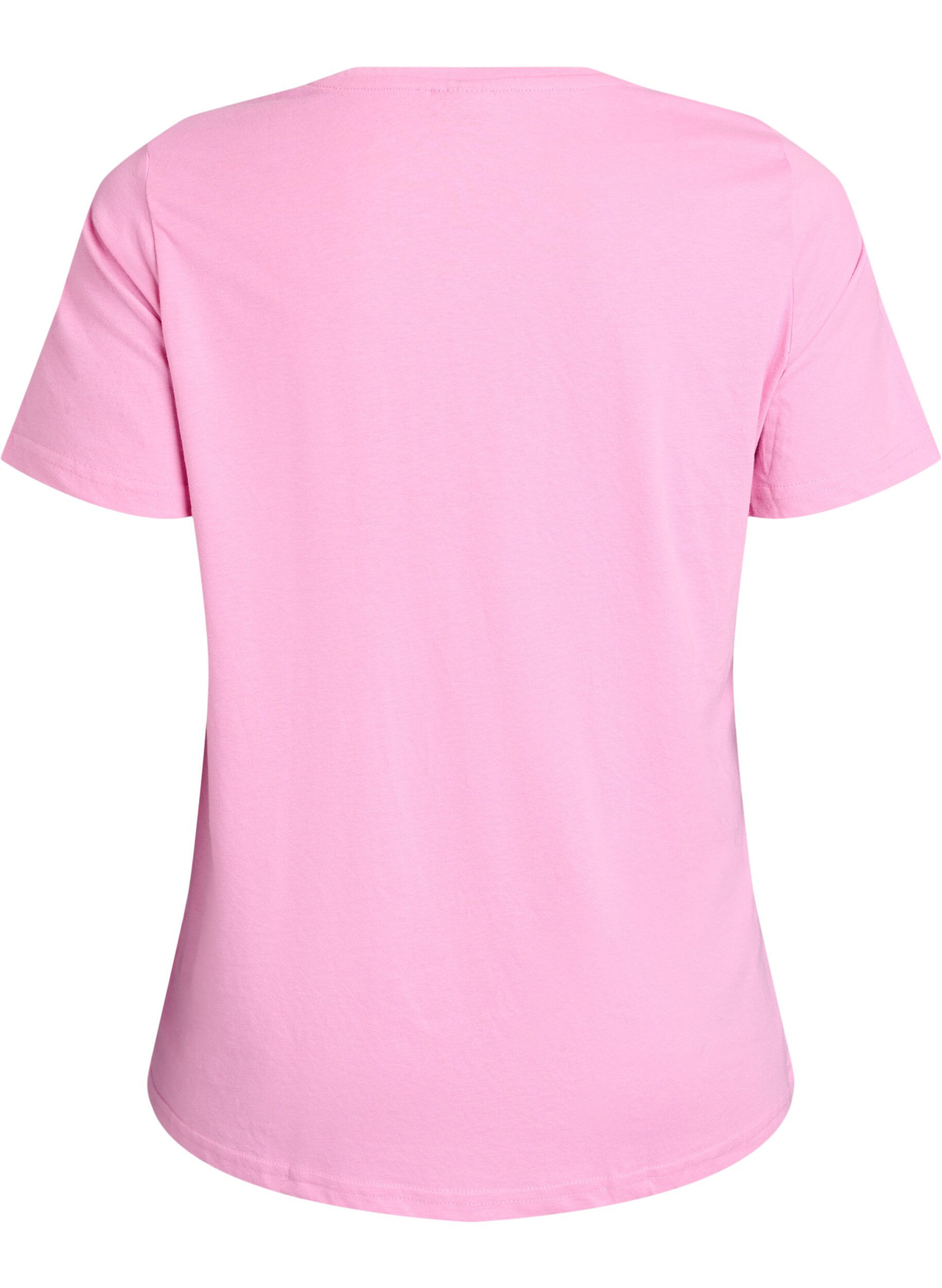Zizzi FLASH - T-shirt med tryck, Rosa, Packshot image number 1