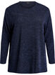 L&aring;ng&auml;rmad blus med textur, Bl&aring;, Packshot image number 0