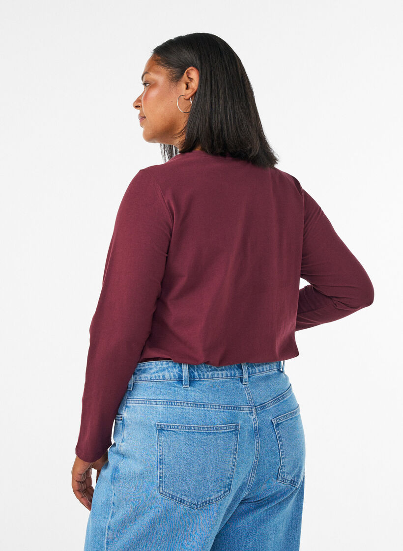 Baslinne i jersey med l&aring;nga &auml;rmar, R&ouml;d, Model image number 2