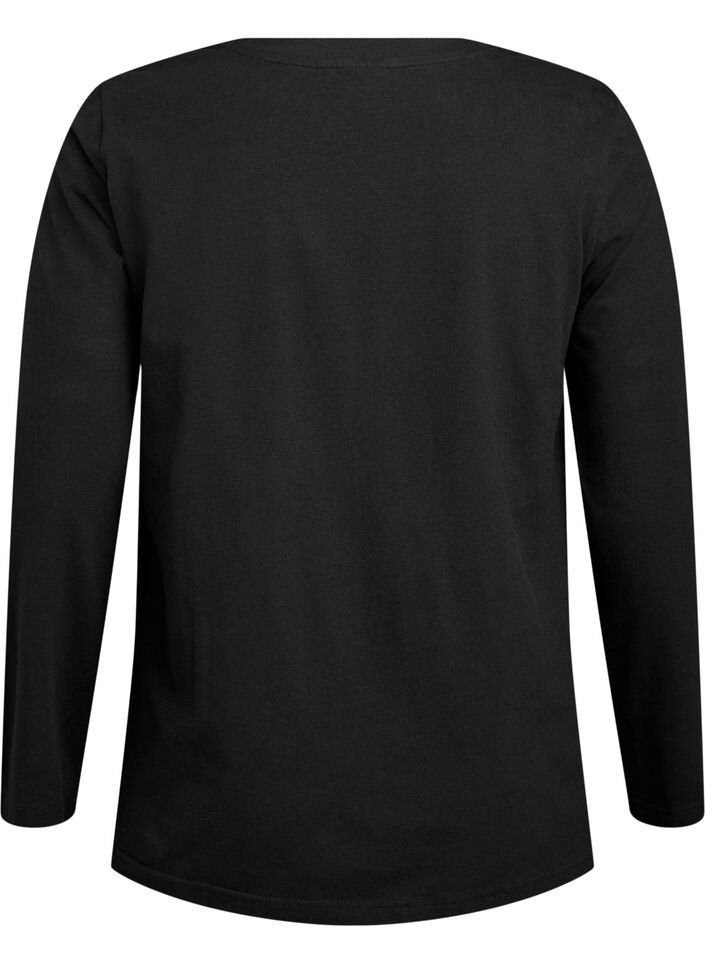 Baslinne i jersey med l&aring;nga &auml;rmar, Svart, Packshot image number 1