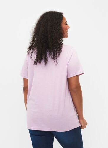 Kortärmad t-shirt med v-hals, Lavender Frost, Model image number 1