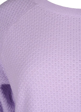 Pullover i ekologisk bomull med strukturmönster, Lavender, Packshot image number 2