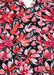 Blus med V-ringning och blomstertryck, Black Flower AOP, Packshot image number 2