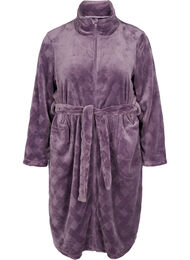 Morgonrock med dragkedja och fickor, Vintage Violet