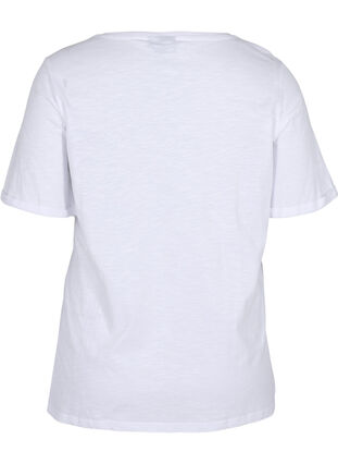 Kortärmad t-shirt i bomull, Bright White, Packshot image number 1