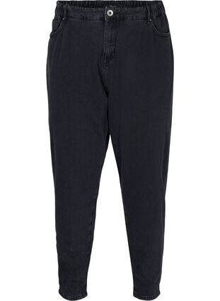 Saga jeans med slouchy fit och hög midja, Grey Denim, Packshot image number 0
