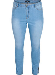 Amy jeans med hög midja  och slits, Light blue