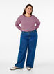 Randig blus med l&aring;nga &auml;rmar, Rosa, Model image number 1