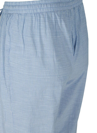 Randiga pyjamasbyxor i bomull och lös passform, White/Blue Stripe, Packshot image number 3