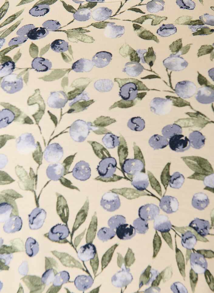 T-shirt med blommigt tryck, Vanilla, Packshot image number 2