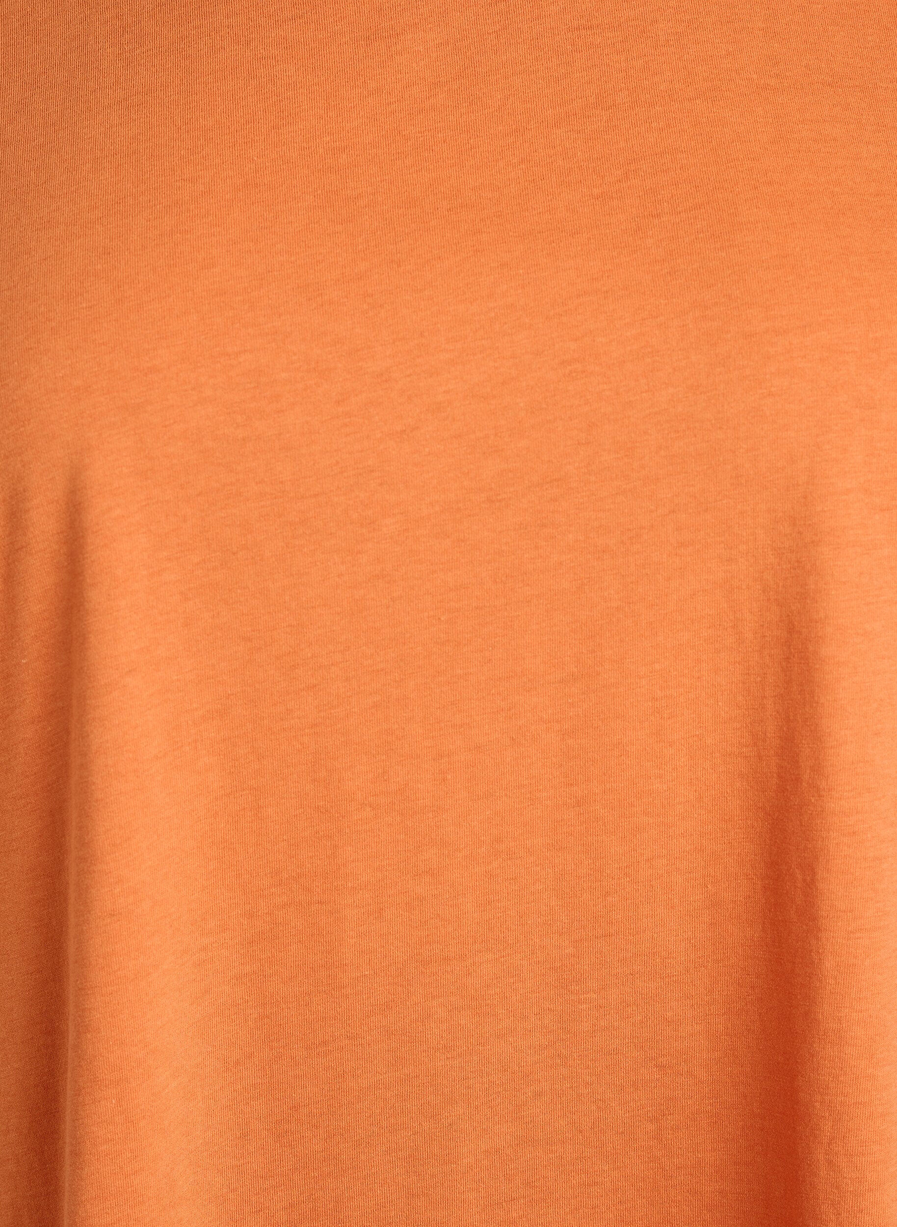 ZizziKort&auml;rmad t-shirt i bomullsmix, Orange, Packshot image number 2