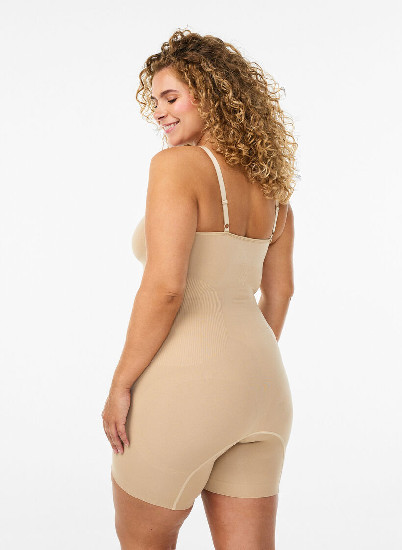 Shapewearbody med &ouml;ppning i grenen, Beige, Model image number 1