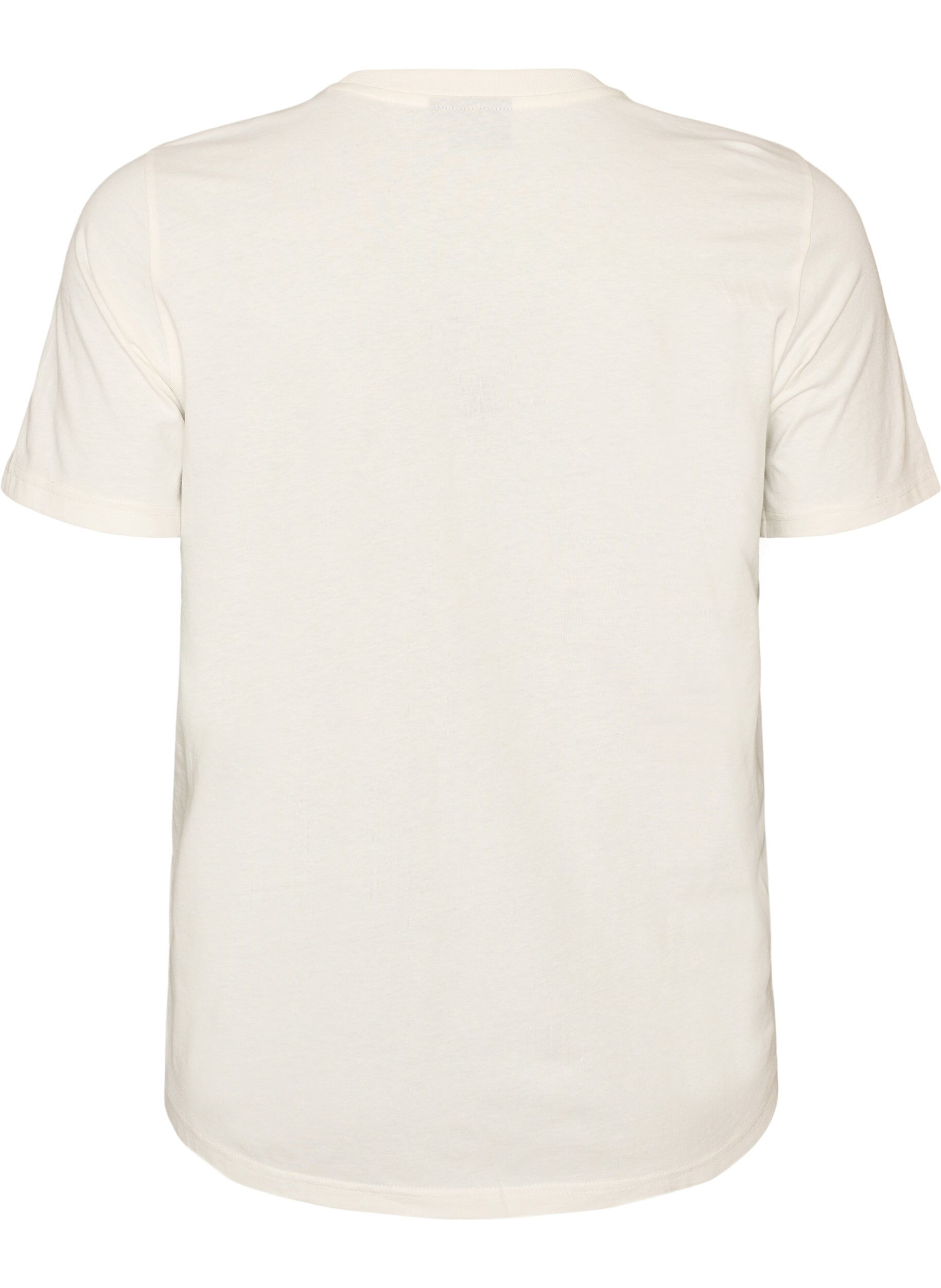 ZizziT-shirt i bomull med tryck, Vit, Packshot image number 1