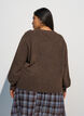Stickad blus med knappdetalj, Brun, Model image number 2
