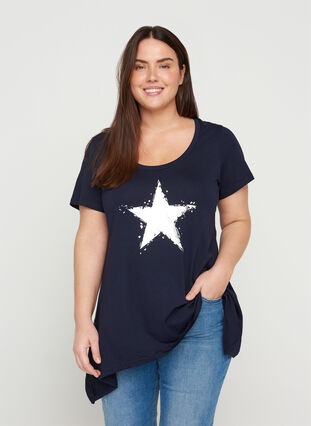 A-linjeformad t-shirt i bomull, Night Sky STAR, Model image number 0