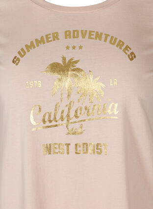 T-shirt i bomull med tryck, Rose Smoke CALIFORN, Packshot image number 2