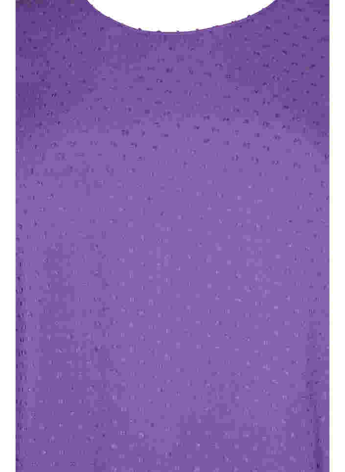 Strukturerad viskosblus med vida ärmar, Royal Lilac, Packshot image number 2