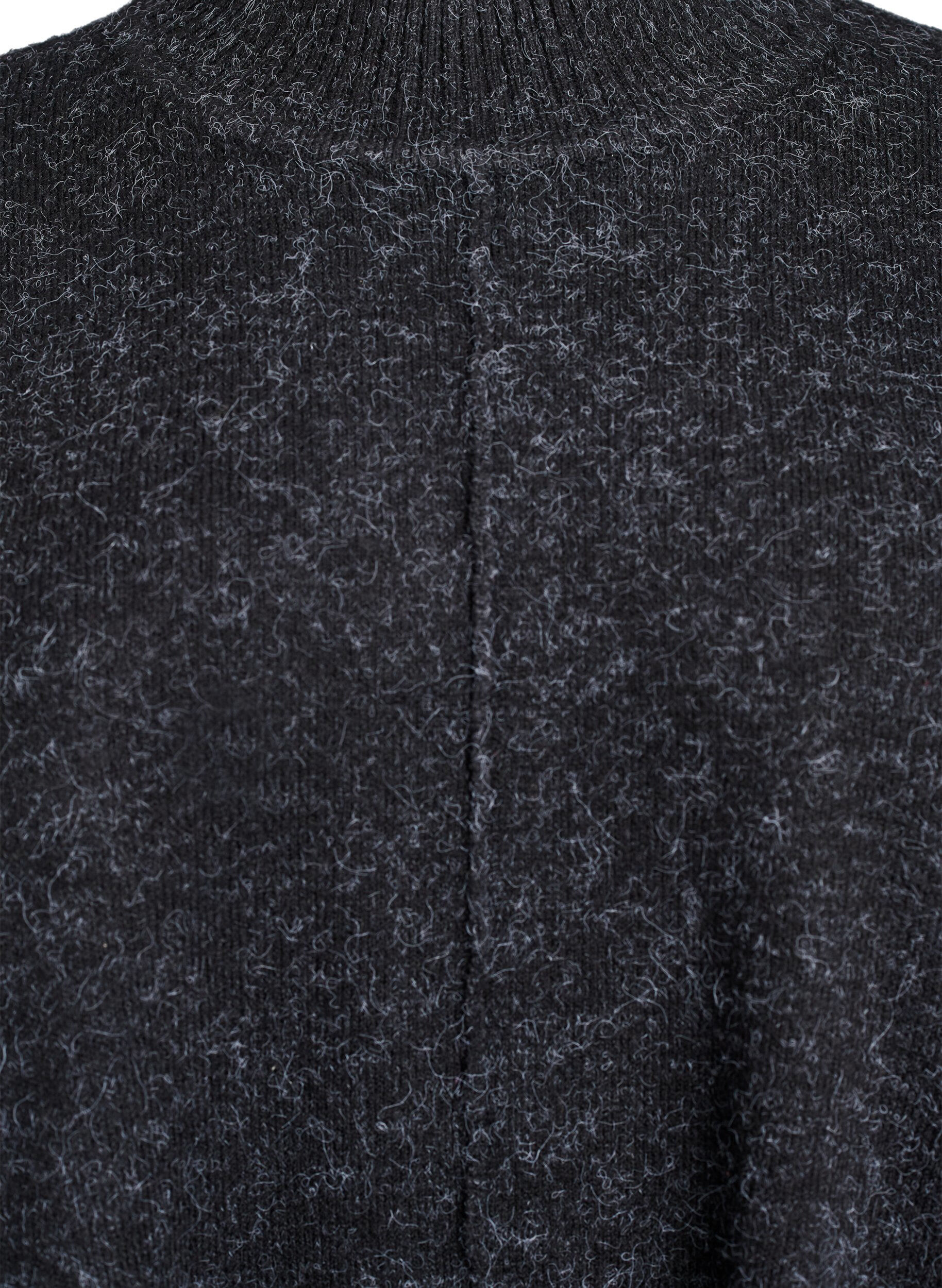 Zizzi Poncho med ribbade detaljer och rund halsringning, Gr&aring;, Packshot image number 2