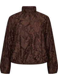 Bomberjacka i blommig jacquard, Brun