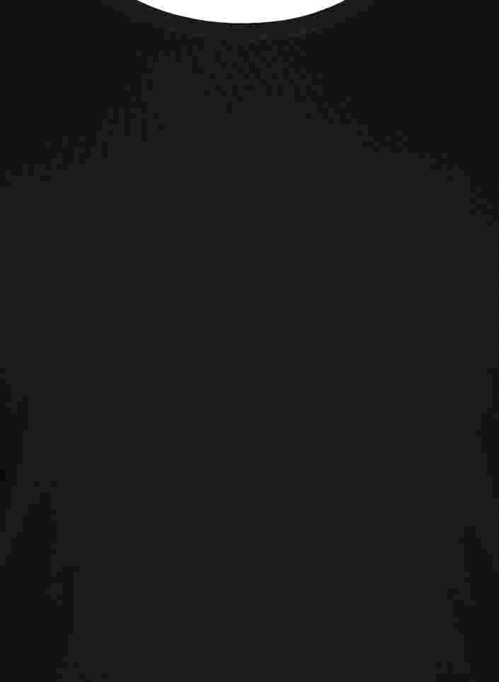 Enfärgad basblus i bomull, Solid Black, Packshot image number 2