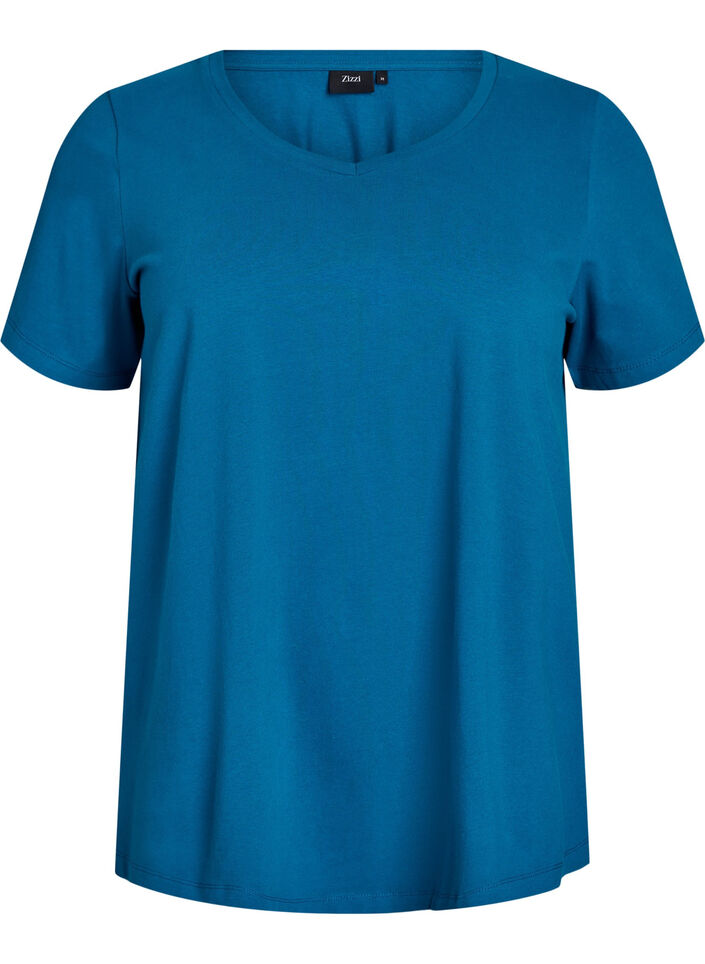 Enf&auml;rgad t-shirt i bomull, Bl&aring;, Packshot image number 0