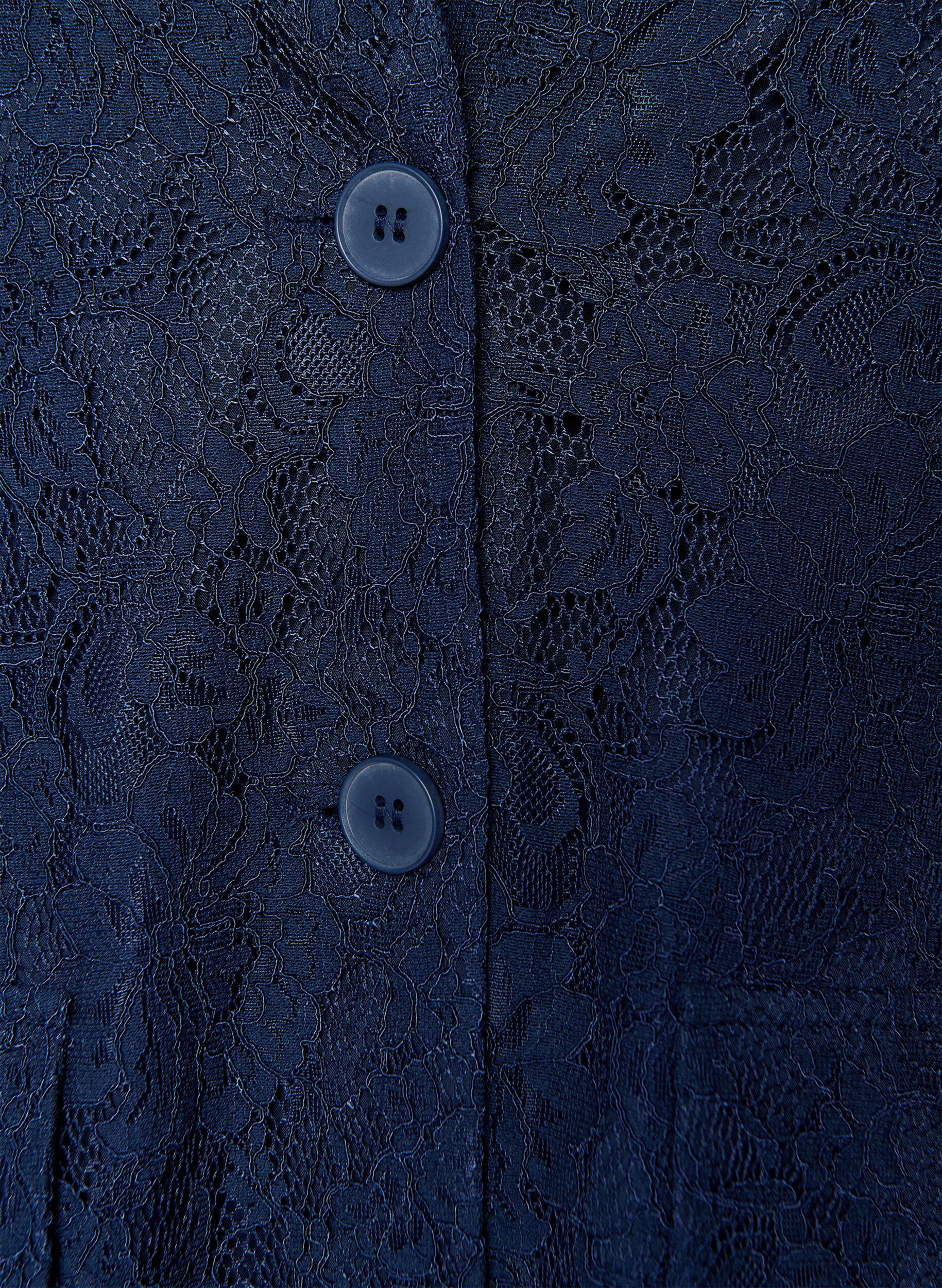 Zizzi Kavaj i spets med knappst&auml;ngning, Bl&aring;, Packshot image number 2