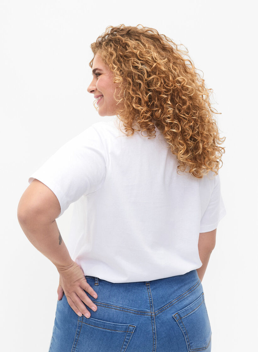 T-shirt i ekologisk bomull med text, White HARMONY, Model image number 1