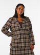 Rutig kavaj med fickor och sprund bak, Brun, Model image number 0