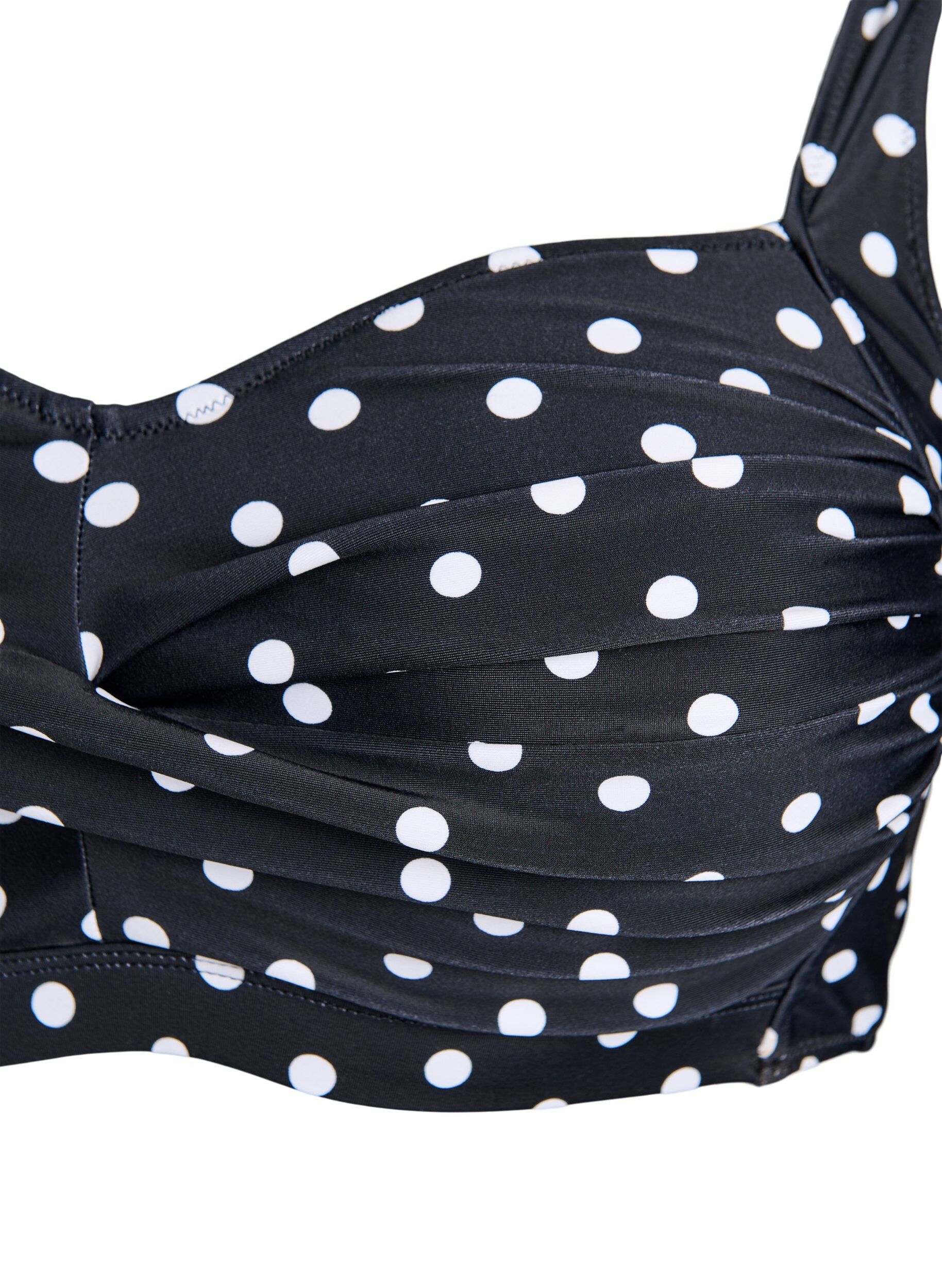 ZizziVadderad bikinitopp med tryck, Svart, Packshot image number 2