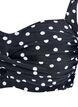 Vadderad bikinitopp med tryck, Svart, Packshot image number 2