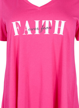 T-shirt i bomull med korta ärmar, Shocking Pink FAITH, Packshot image number 2