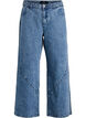 Jeans med bred passform och s&ouml;mdetaljer, Bl&aring;, Packshot image number 0